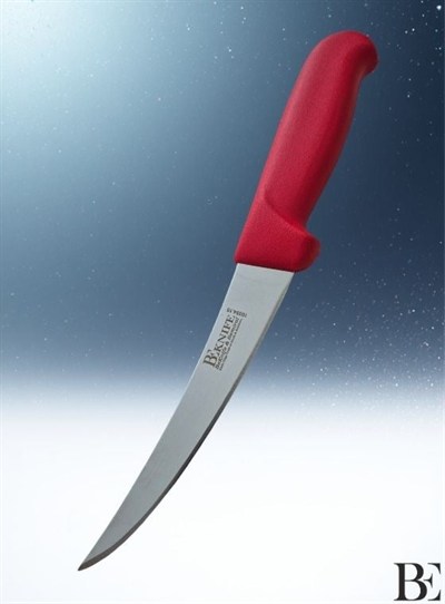 BeKnife Bemiral 15cm Kıvrık Kemik Sıyırma Bıçağı 10354.15 Fibrox Kaymaz Saplı 25mm X 150mm X 2.5mm Kırmızı