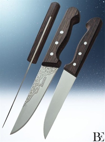 BeKnife Bemiral Bıçak No.0 12 cm 10121.12 Wenge Saplı İşlemeli Kasap Bıçağı 30mm X 120mm X 2.5mm
