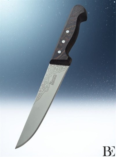 BeKnife Bemiral Bıçak No.2 16 cm 10121.16 Wenge Saplı İşlemeli Kasap Bıçağı 36mm X 160mm X 3mm