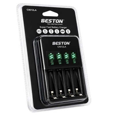 Beston C9012LA AA/AAA 4lü Ekranlı Hızlı Pil Şarj Cihazı