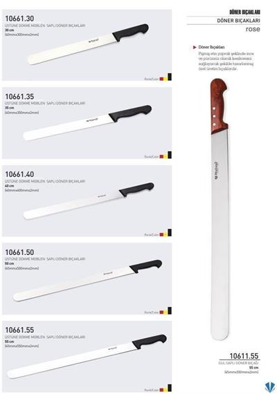 Döner Bıçağı 50 cm Üstüne Dökme Moblen Saplı Hulusi Bıçak 45mm X 500mm X 2mm 10661.50