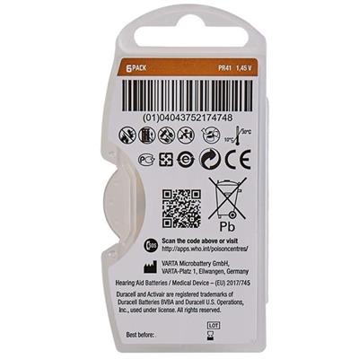 Duracell 312 No Kulaklık Pili (6lı Paket)