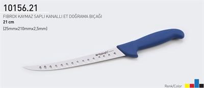 Et Doğrama Bıçağı 21 cm Kasap Fibrox Kaymaz Saplı Kanallı Hulusi Bıçak 25mm X 210mm X 2.5mm 10156.21