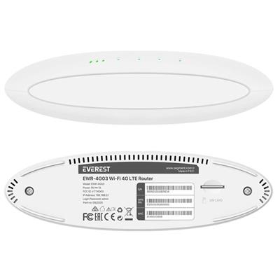Everest EWR-4G03 4G LTE Wi-Fi Router SIM Kart Girişli 300 Mbps 2.4GHz WAN/LAN Portlu Kablosuz Yönlendirici