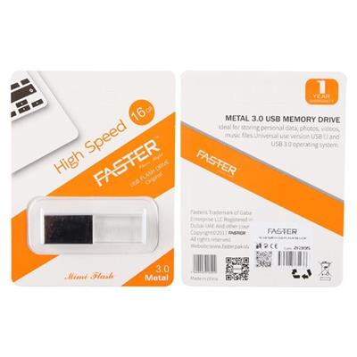 Faster 16 GB Mimi Serisi USB 3.0 Yüksek Hızlı Mavi Işıklı Metal Flash Bellek