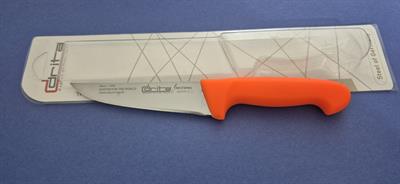 Fibrox Kaymaz Saplı Kasap Bıçağı 14 cm No.1 Hulusi - Drita Bıçak 36mm X 140mm X 3mm 10151.14 (TURUNCU RENK)