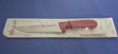 Fibrox Kaymaz Saplı Kasap Bıçağı 18 cm No.3 Hulusi - Drita Bıçak 40mm X 180mm X 3mm 10151.18 (KIRMIZI RENK)