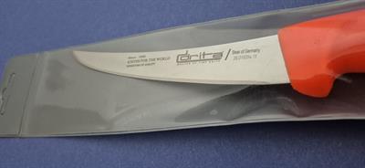 Fibrox Kaymaz Saplı Kıvrık Kasap Kemik Sıyırma Bıçağı 15 cm Hulusi - Drita Bıçak 25mm X 150mm X 2.5mm 10354.15 (TURUNCU RENK)