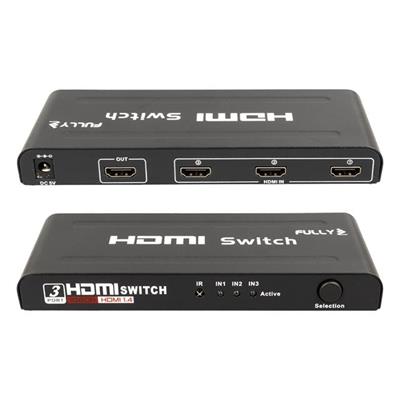 Fully G-538H 3 Giriş 1 Çıkış Hdmi Switcher Toplayıcı Metal Kasa Adaptörlü