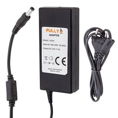 Fully O-1624A 24 Volt - 2.5 Amper Plastik Kasa Masaüstü Adaptör 5.5*2.5 Uç