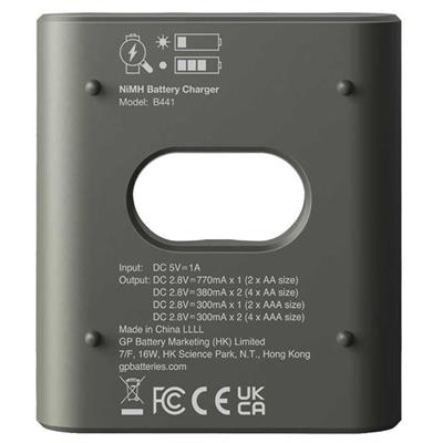 GP Recyko B441 Usb 4’lü AA - AAA Pil Şarj Cihazı (GPACSB44103 GPB441R21-2GTLB1)