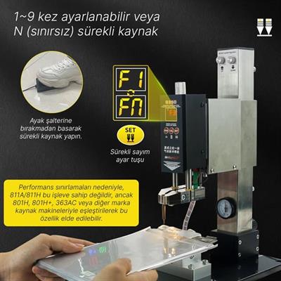 Glitter G350 Pnömatik Profesyonel Otomatik Pil Puntalama Kaynak Makinesi Kaynak Başlığı ve Kontrol Ünitesi