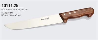 Gül Saplı Kasap Bıçağı 25 cm No.5 Hulusi Bıçak 45mm X 250mm X 3mm 10111.25