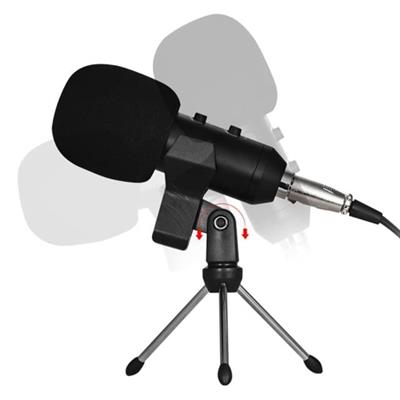 Haiki HK-100 3.5Mm Masaüstü Kondenser Stüdyo Podcast Yayıncı Mikrofonu 3 Metre Kablolu