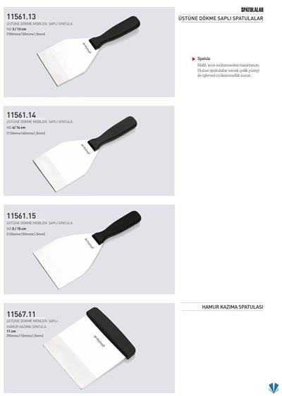 Hamur Kazıma Spatulası Hulusi Bıçak Unlu Mamüller Üstüne Dökme Moblen Saplı 11 cm 90mm X 110mm X 1.5mm 11567.11