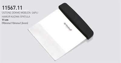 Hamur Kazıma Spatulası Hulusi Bıçak Unlu Mamüller Üstüne Dökme Moblen Saplı 11 cm 90mm X 110mm X 1.5mm 11567.11
