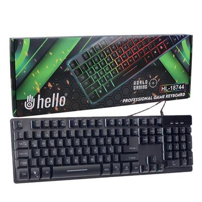 Hello HL-18744 Usb Kablolu Metal Kasa Mekanik Hisli RGB Işıklı Oyuncu Gaming Klavye
