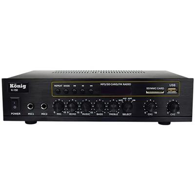 König K-150 - 2X80 Watt Usb/Bluetooth/2 Mikrofon Girişli Trafosuz Anfi