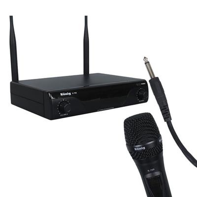 König K-700 E-E Profesyonel 663-694Mhz 2 El 2 Kanal Uhf 2x50 Kablosuz Telsiz Mikrofon