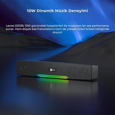 Lecoo DS109 Bluetooth/AUX/TF KART/USB 10W Soundbar Taşınabilir Stereo Masaüstü TV Hoparlör