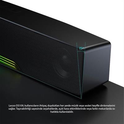Lecoo DS109 Bluetooth/AUX/TF KART/USB 10W Soundbar Taşınabilir Stereo Masaüstü TV Hoparlör