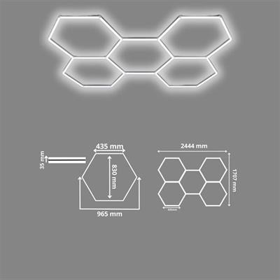 Ledx AL-RW7226 Altıgen Petek 240W Beyaz Led Armatür Garaj Dekoratif Aydınlatma