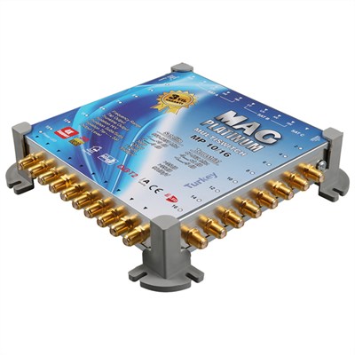 MAG Platinum MP 10/16 Multiswitch - 10 Giriş 16 Çıkışlı Merkezi Uydu Santrali Hybrid 4K ve 3D Destekli