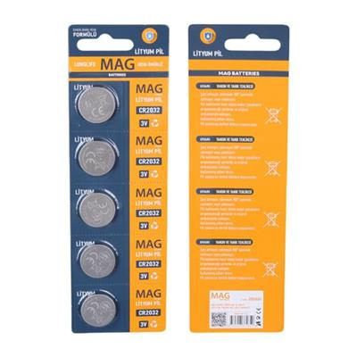 Mag Batteries MG-2032 Para Pil CR2032 3 Volt Lityum Para Pil (5li Paket)