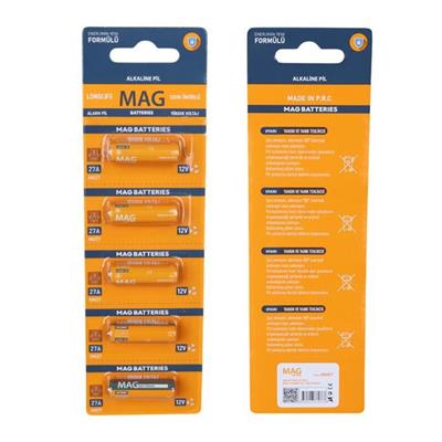Mag Batteries MG-27 27A 12 Volt İnce Alarm Pili (5li Blister Paket)