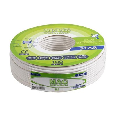 Mag RG6-U4 İthal Anten Kablosu 100 Metre