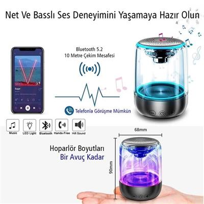 MagicVoice MV-24695 600 Mah Taşınabilir RGB Mikrofonlu AUX/TF/Bluetooth 3 Watt Hoparlör