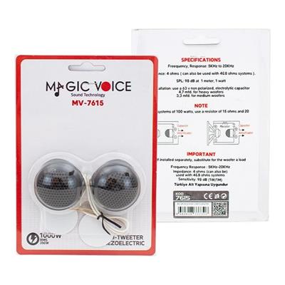 MagicVoice MV-7615 100W 4 Ohm Oto Tweeter Seti 5Khz - 20Khz Oto Tweeter 1 Takım