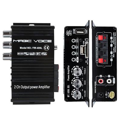 MagicVoice YW-406L 12 Volt 100 Watt Motosiklet Bluetooth Amfi USB/SD 2 Kanal Pazarcı - Anfi (154X80X42Mm)