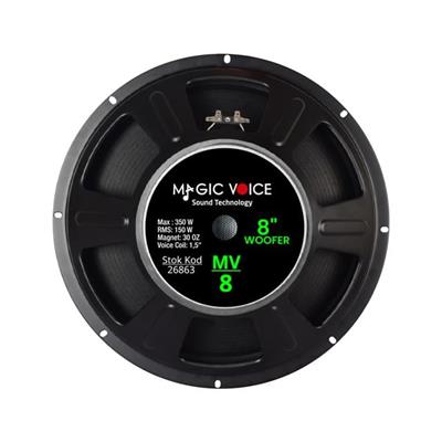 Magicvoice MV-8 Maks. 350 Watt / Rms 150 Watt 8” Siyah 20 Cm Woofer Yedek Hoparlör