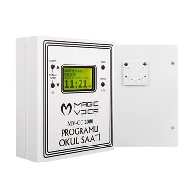 Magicvoice MV-CC2000 USB Duvar Tipi Programlı 20 Adet MP3 Formatı Zil / İstiklal Marşlı Akıllı Dijital Okul Saati (Çan Takılabilir)