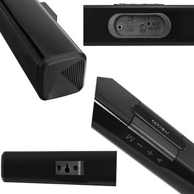 Mikado MD-SS101 Siyah 10Wx2 12V/1.5A Bluetooth Usb Aux SD Kart Girişli Ev Sinema Soundbar Hoparlör