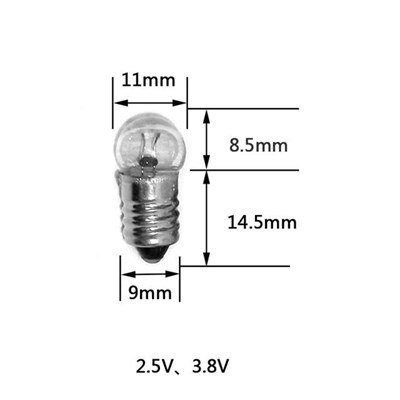 Mini Fener Ampul 2.5V Vidalı 50li Paket