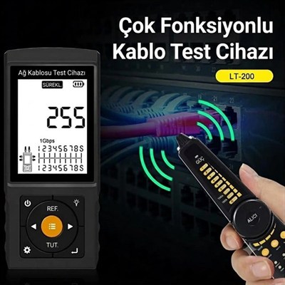 Novacom NVC-LT200 3 Lcd Ekranlı Tdr Metraj - Pse Voltaj - Network Kablo Test Cihazı