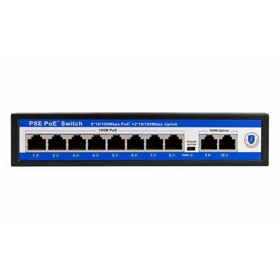 Novacom NVC-PSE0820 100/1000 Mbps 8 Port PoE + 2 Port Uplink Switch