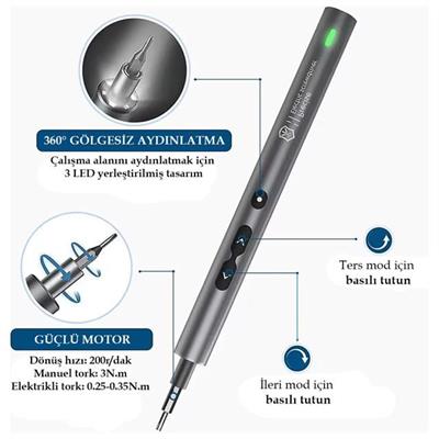 Noyafa NO-882037 28IN1 Mini Şarjlı Tornavida Seti Yüksek Torklu 24 Uçlu Başlıklı