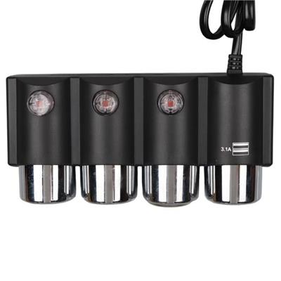 Olesson 1508 12-24V Çift USB Girişli 120W 80cm Kablolu 3lü Araç Çakmak Çoklayıcı