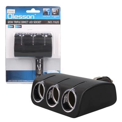 Olesson 1520 12-24V 120W 3lü Araç Çakmak Çoklayıcı