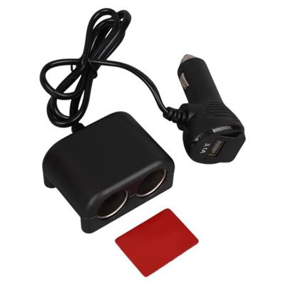 Olesson 1641 12-24V Tek USB Girişli 120W 80cm Kablolu Dijital Voltaj Ekranlı 2li Araç Çakmak Çoklayıcı