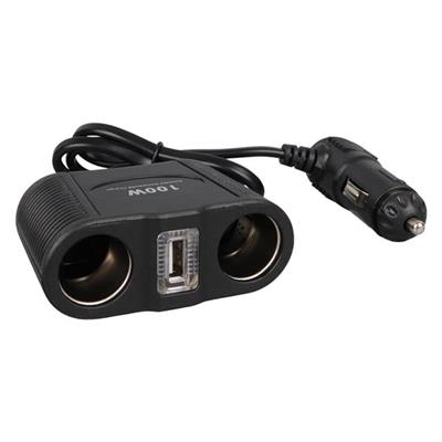 Olesson 1645 12-24V Tek USB Girişli 100W 70cm Kablolu 2li Araç Çakmak Çoklayıcı