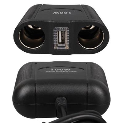 Olesson 1645 12-24V Tek USB Girişli 100W 70cm Kablolu 2li Araç Çakmak Çoklayıcı