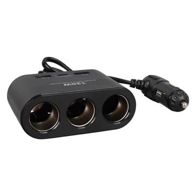 Olesson 1653 12-24V Çift USB + TYPE-C Girişli 100W 70cm Kablolu 3lü Araç Çakmak Çoklayıcı