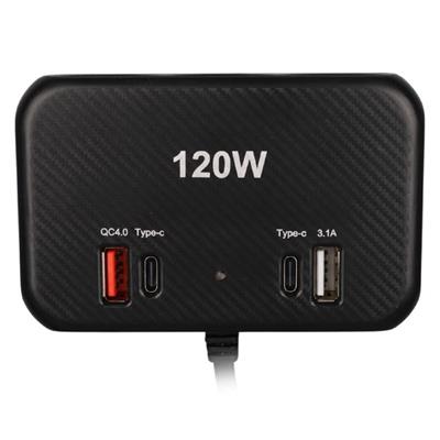 Olesson 1656 12-24V Çift USB + Çift TYPE-C 120W 80cm Kablolu 3lü Araç Çakmak Çoklayıcı