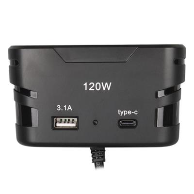 Olesson 2013 12-24V TYPE-C + USB Girişli 120W 80 CM Kablolu 3lü Araç Çakmak Çoklayıcı