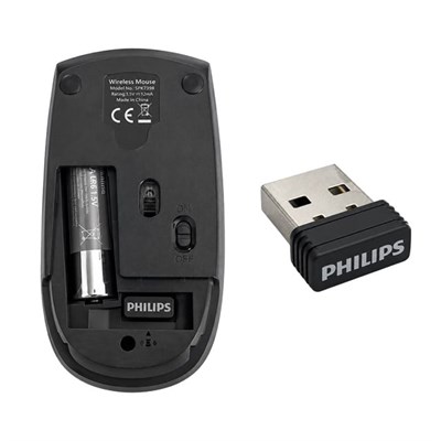 Philips SPK7398B/38 1600 DPI Sessiz Tıklama Siyah Kablosuz Ofis Mouse