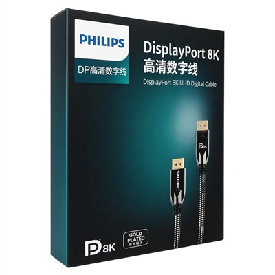 Philips SWR3139W/93 2 Metre 8K 60Hz DisplayPort 1.4 Kablo Premium Örgülü Zırhlı